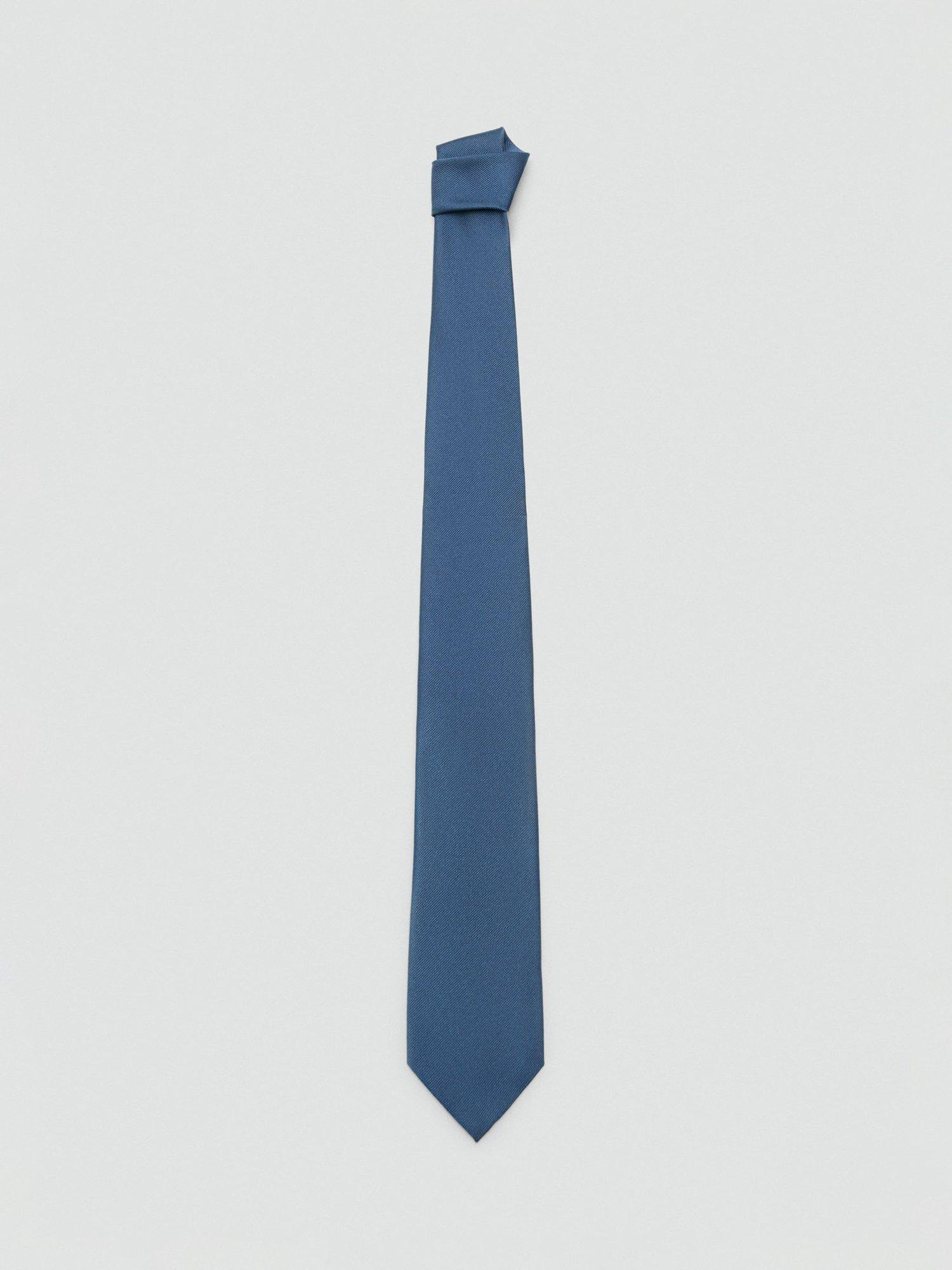 Mango silk blend tie in light pastel blue (British brand)