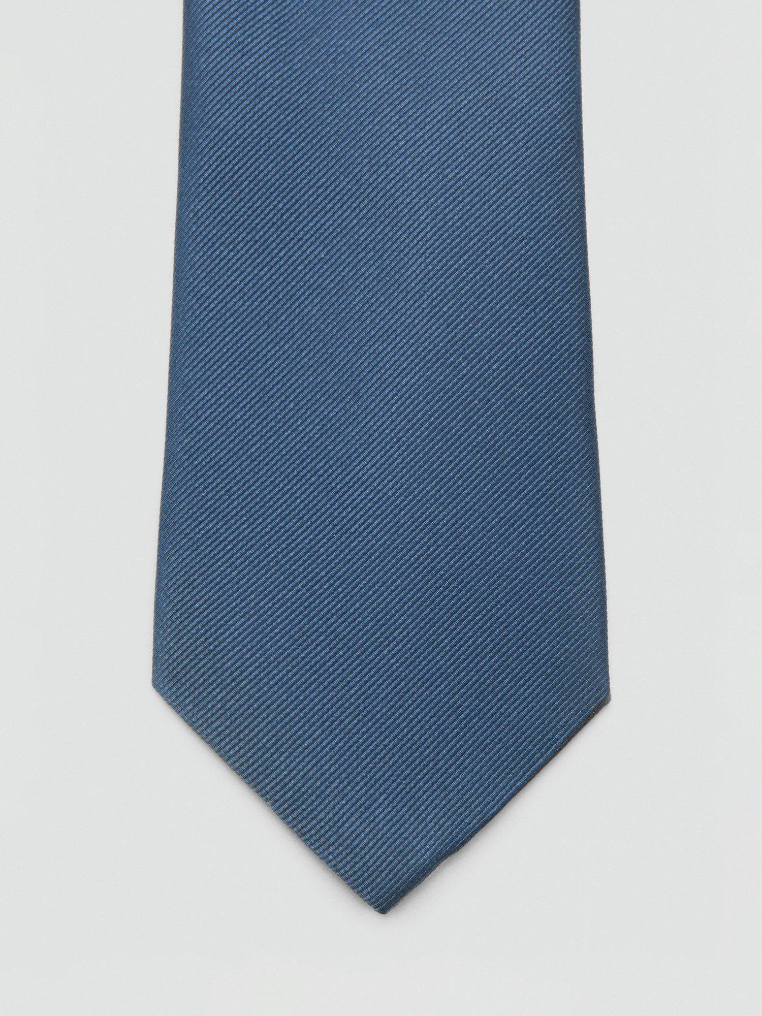 Mango silk blend tie in light pastel blue (British brand)