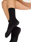 Nudea slouchy socks black organic cotton mix, UK version