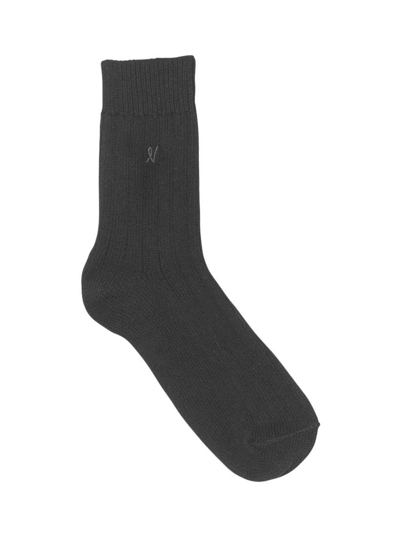 Nudea slouchy socks black organic cotton mix, UK version