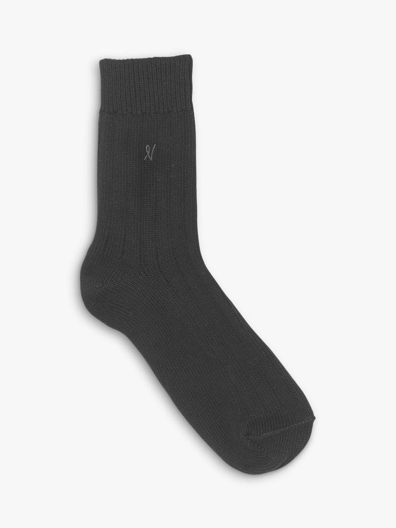 Nudea slouchy socks black organic cotton mix, UK version