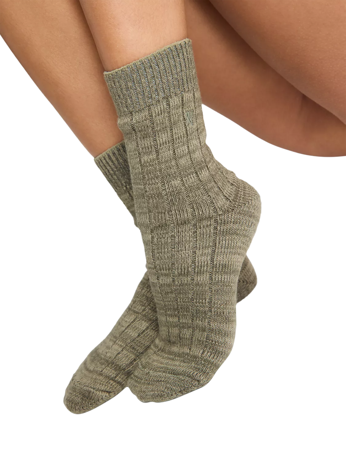 Nudea organic slouchy socks sage green, UK version