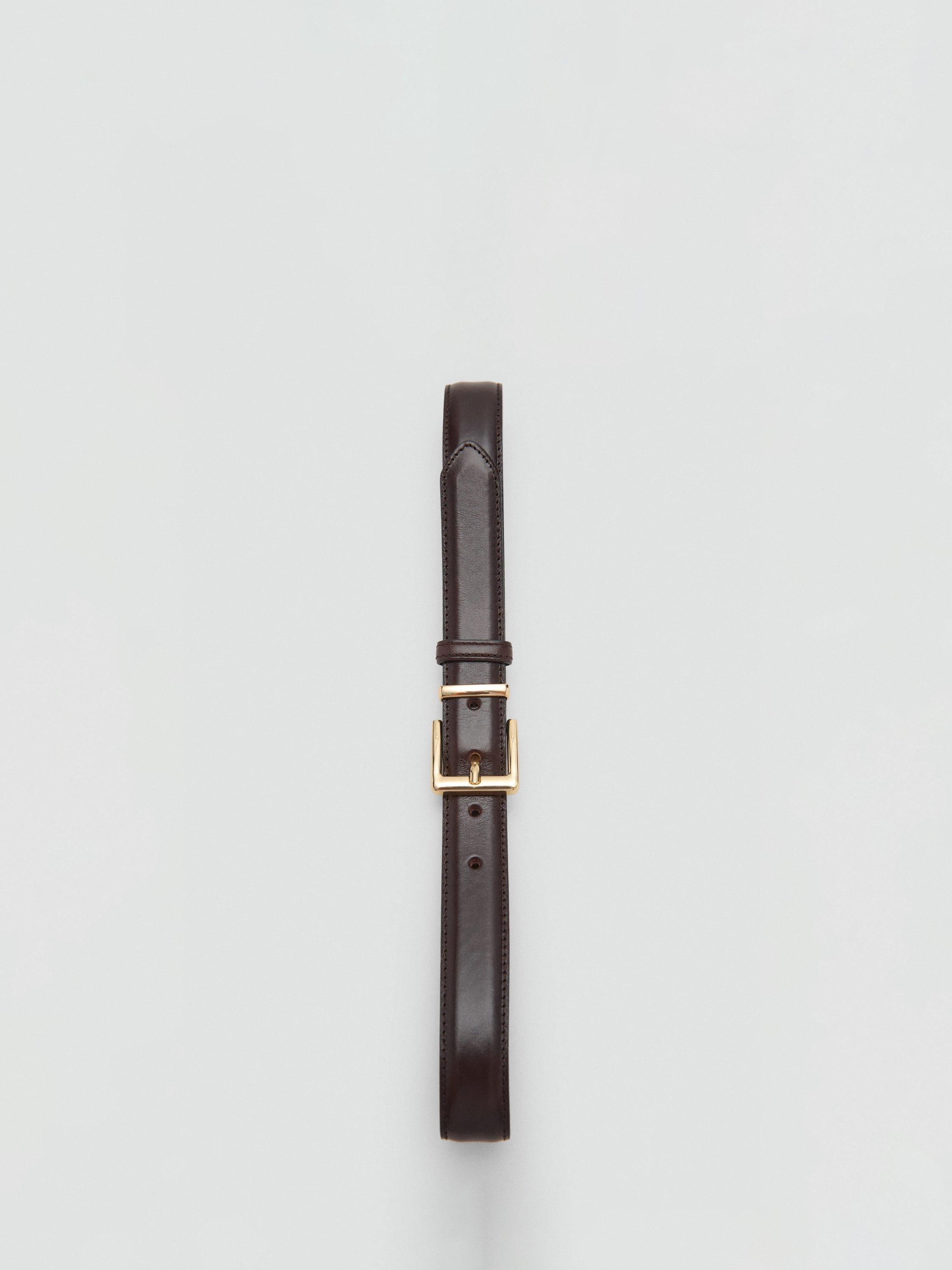 Mango pure dark brown leather belt regular width (British brand)