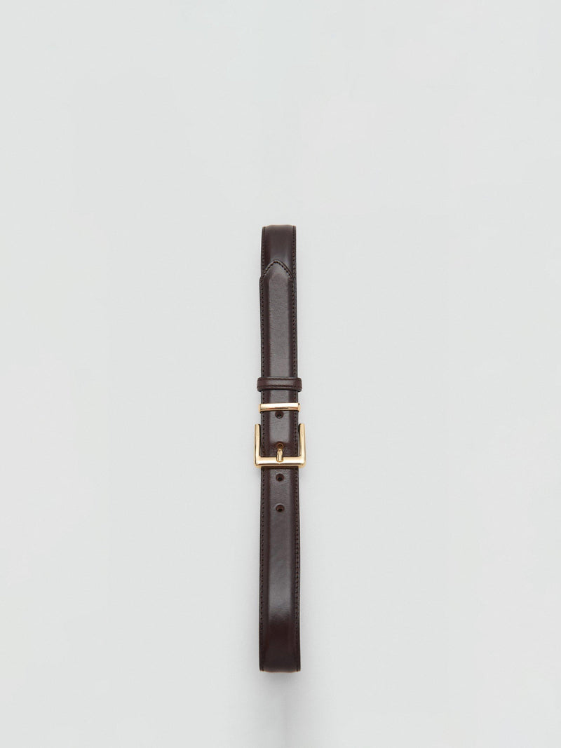 Mango pure dark brown leather belt regular width (British brand)