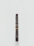 Mango pure dark brown leather belt regular width (British brand)