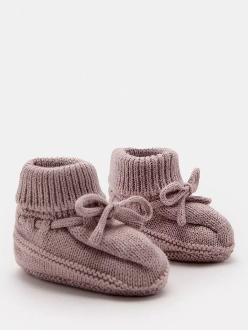 Mango kids knitted bootie socks one size with bow - British product
