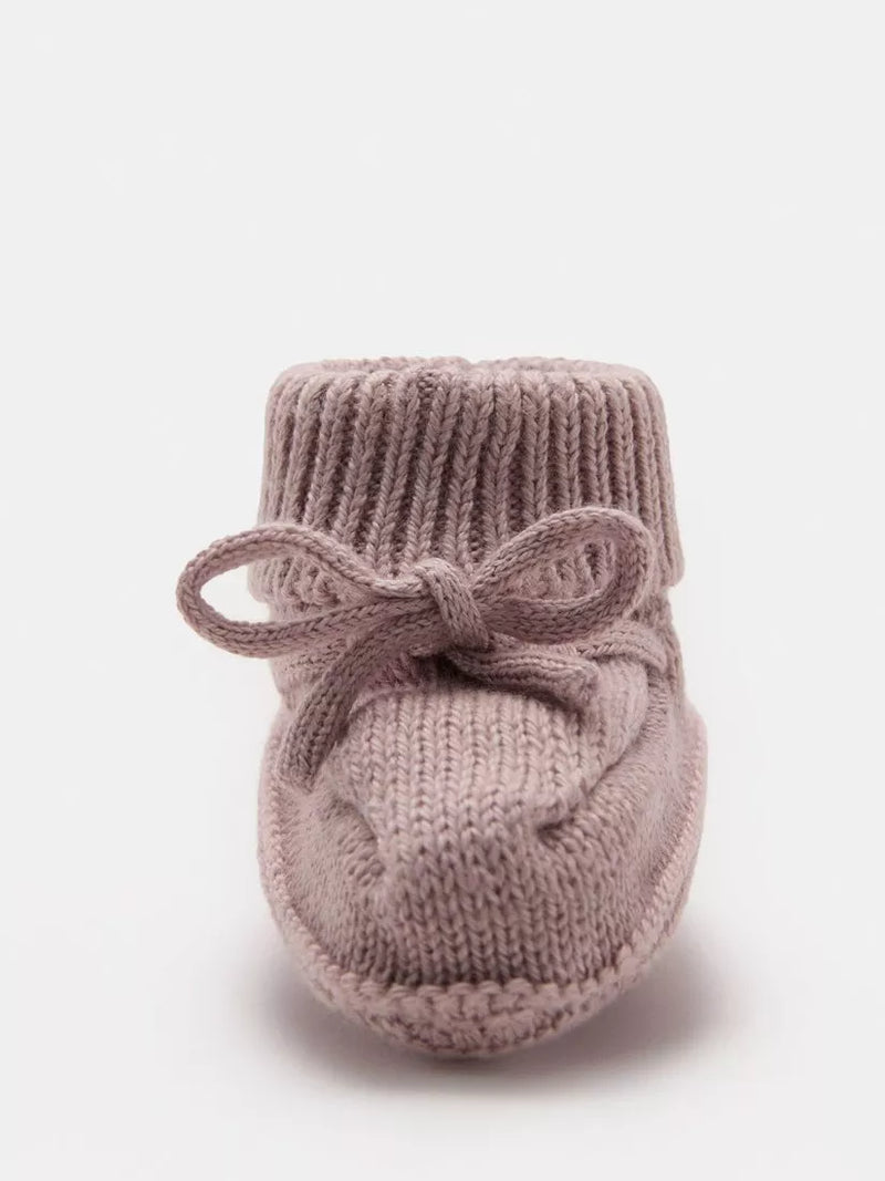 Mango kids knitted bootie socks one size with bow - British product
