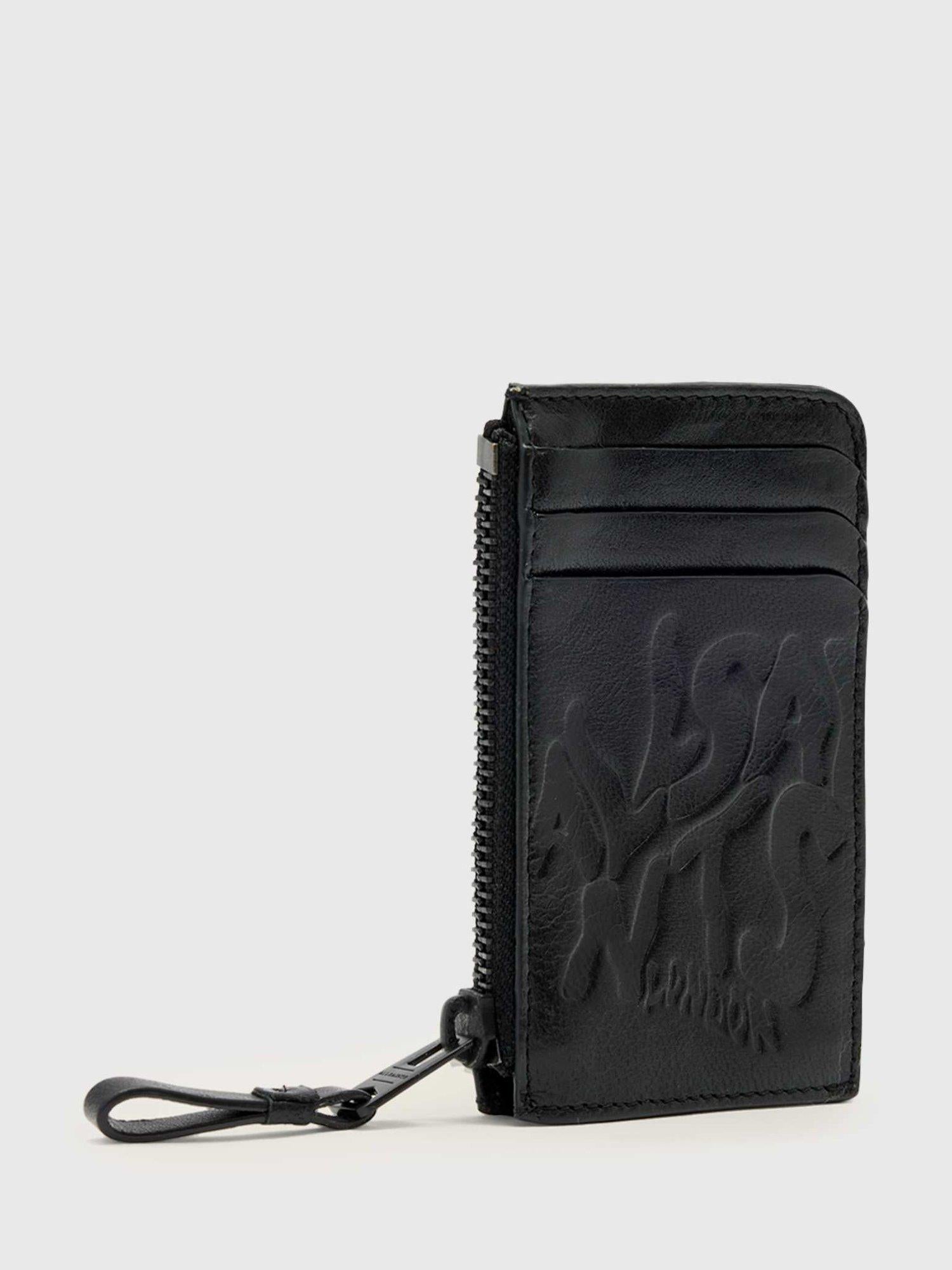 AllSaints black leather card holder, imported from the UK