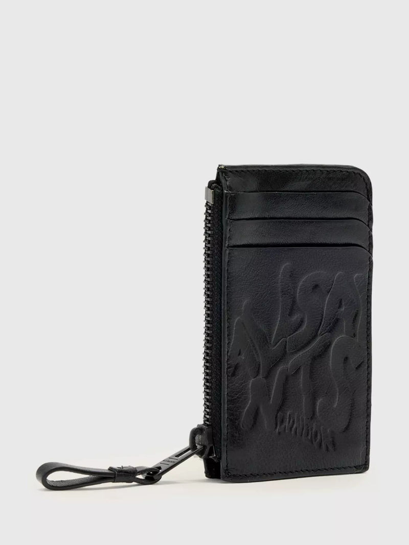 AllSaints black leather card holder, imported from the UK