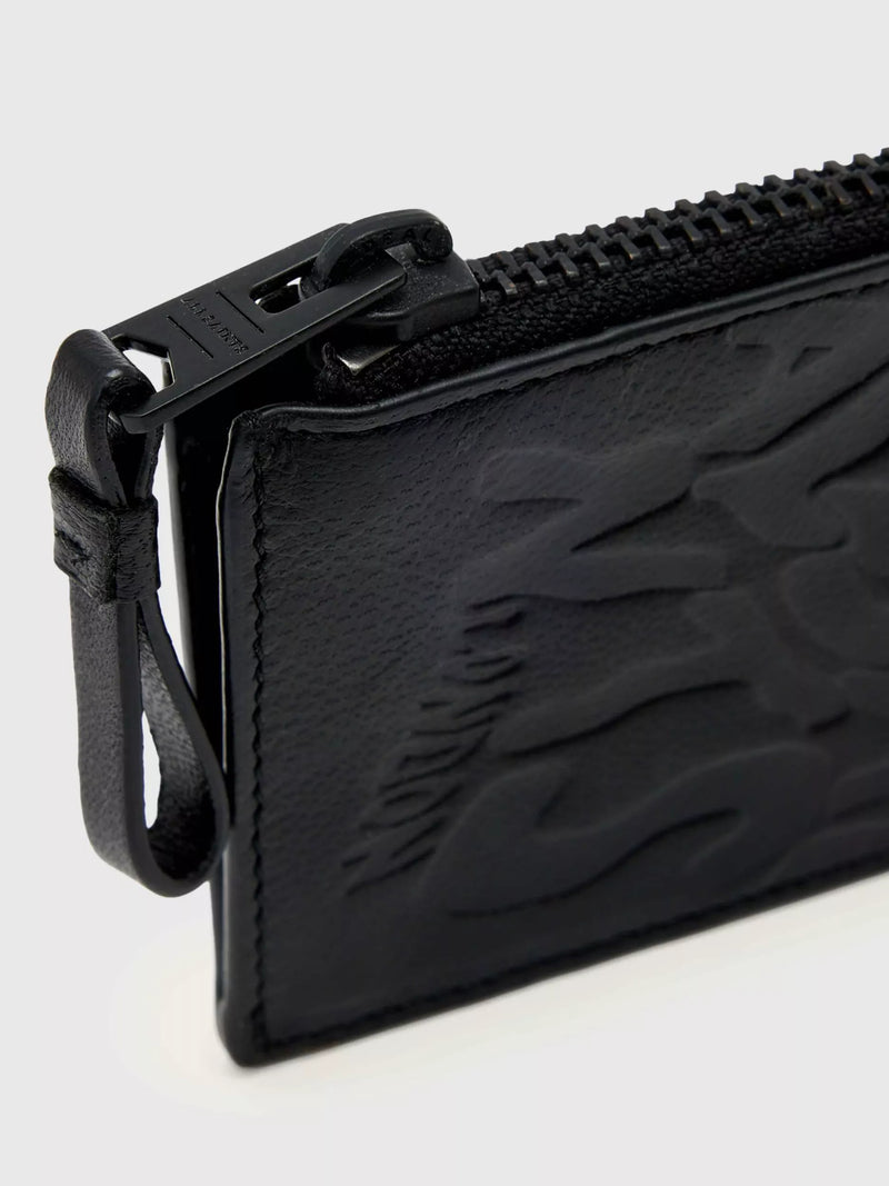 AllSaints black leather card holder, imported from the UK