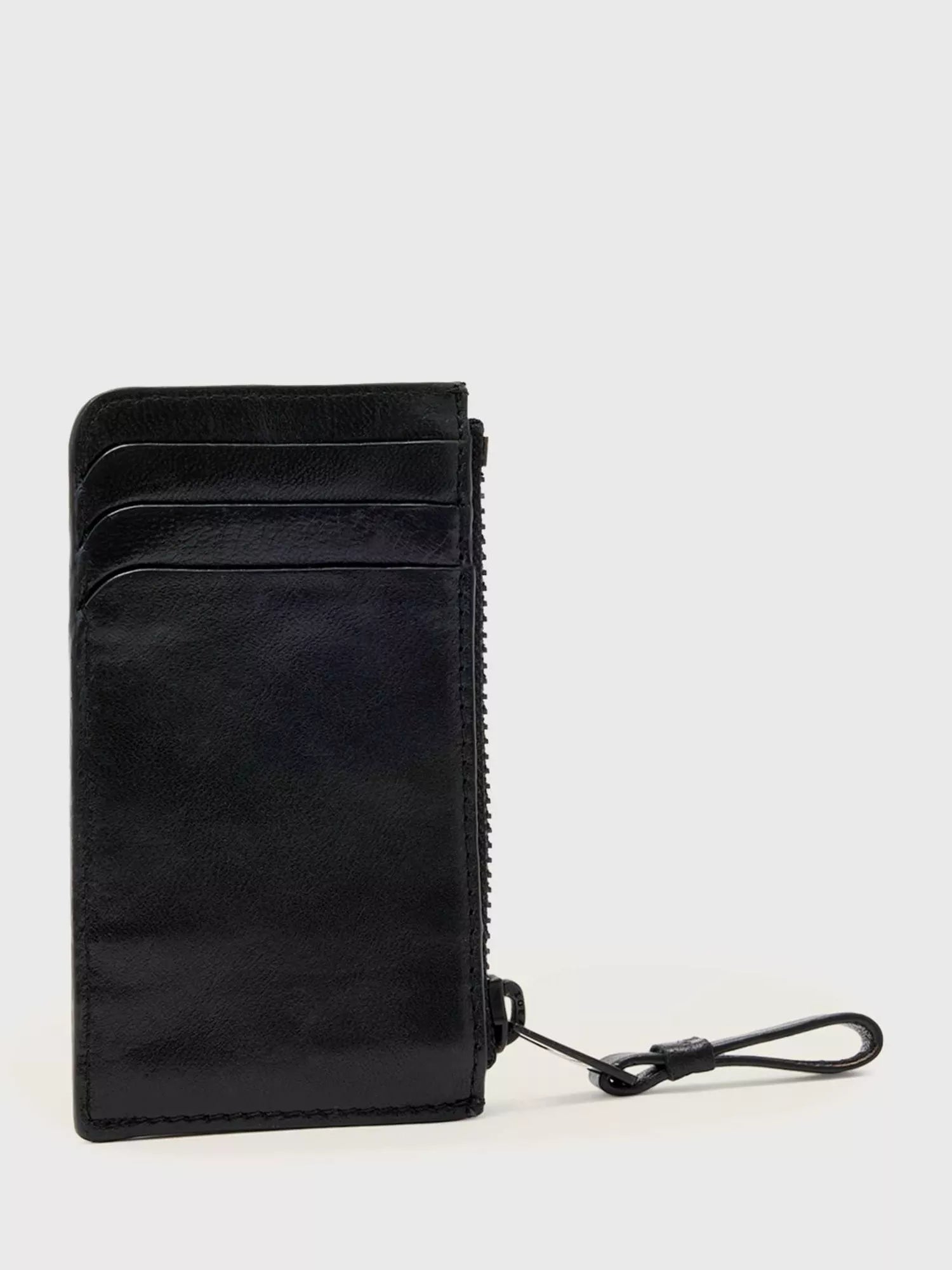 AllSaints black leather card holder, imported from the UK