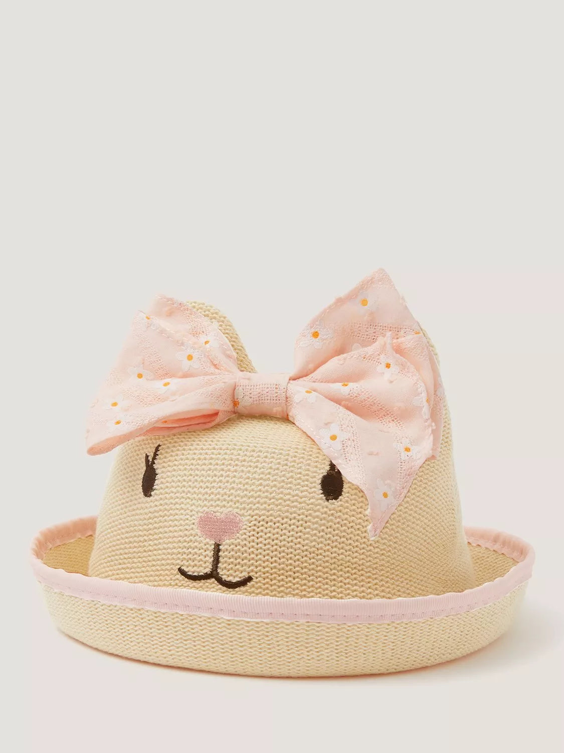 Monsoon baby bunny bow hat pink (British brand)