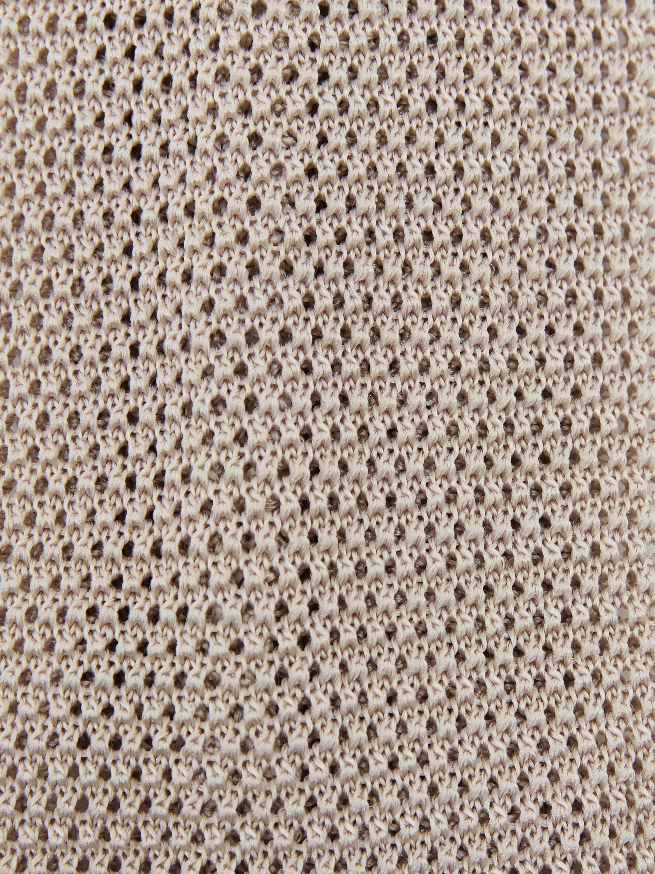 Reiss Punto silk knit tie Champagne, imported from the UK
