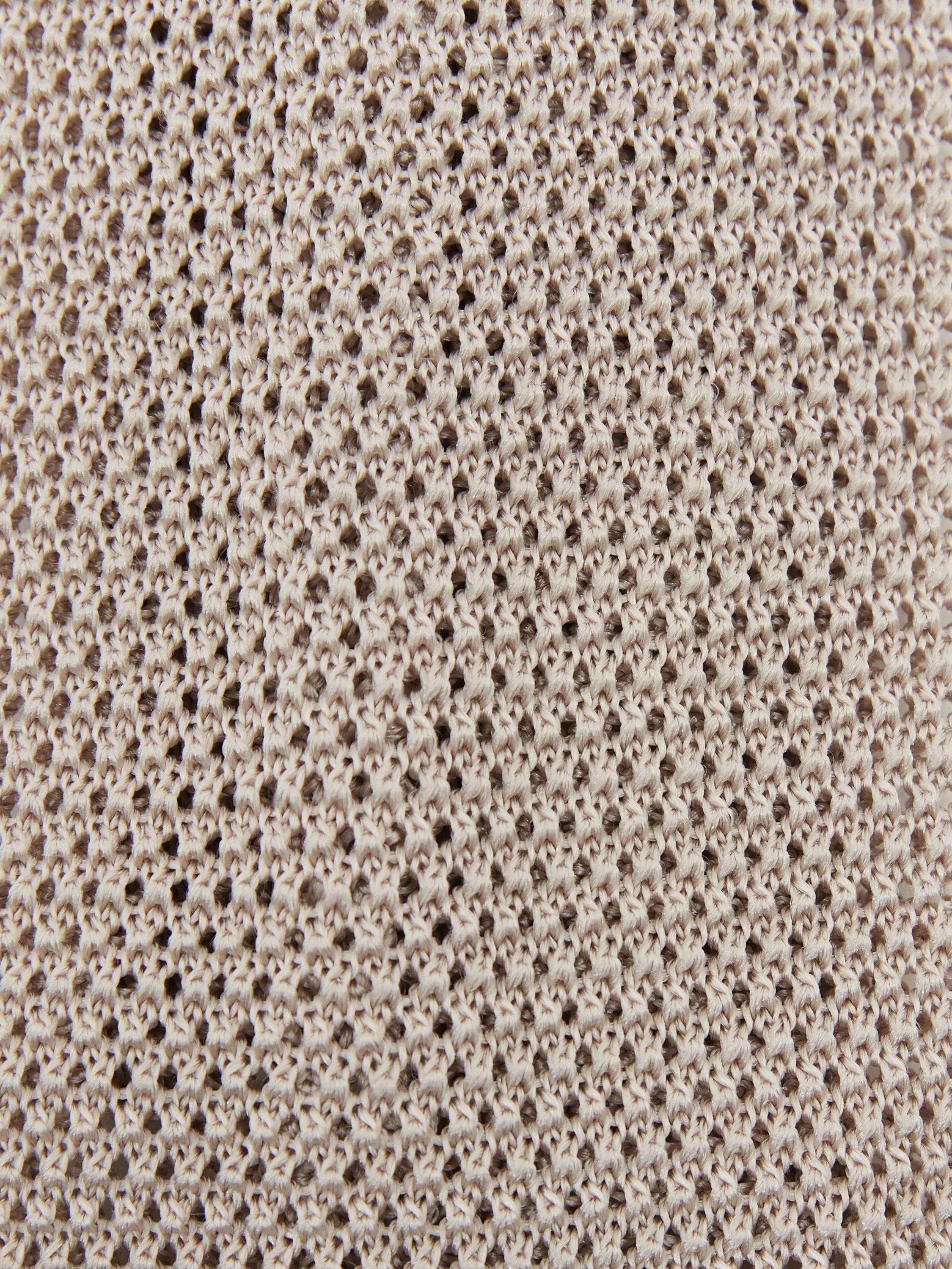 Reiss Punto silk knit tie Champagne, imported from the UK