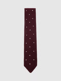Reiss silk tie burgundy polka dot, UK version