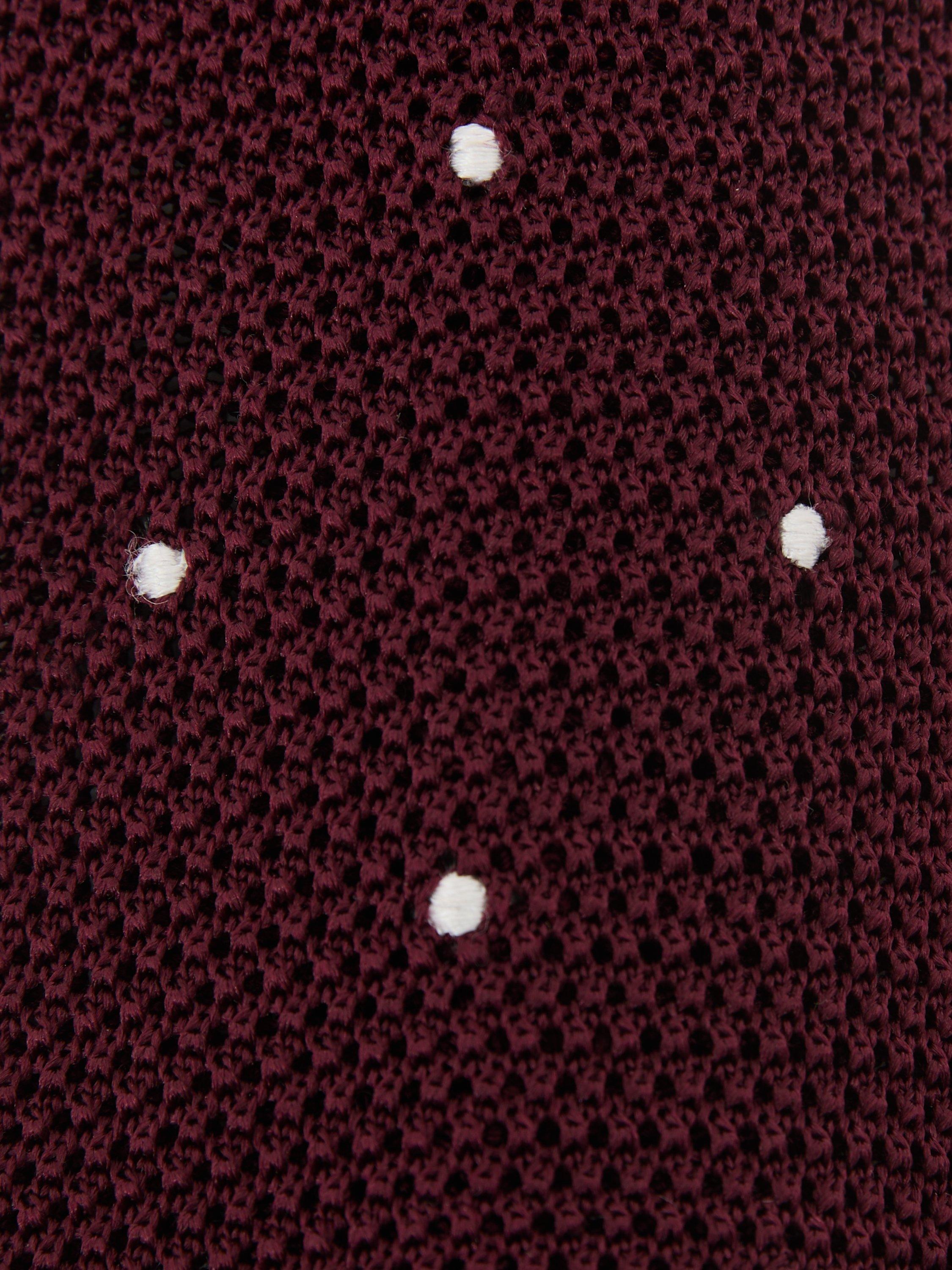 Reiss silk tie burgundy polka dot, UK version
