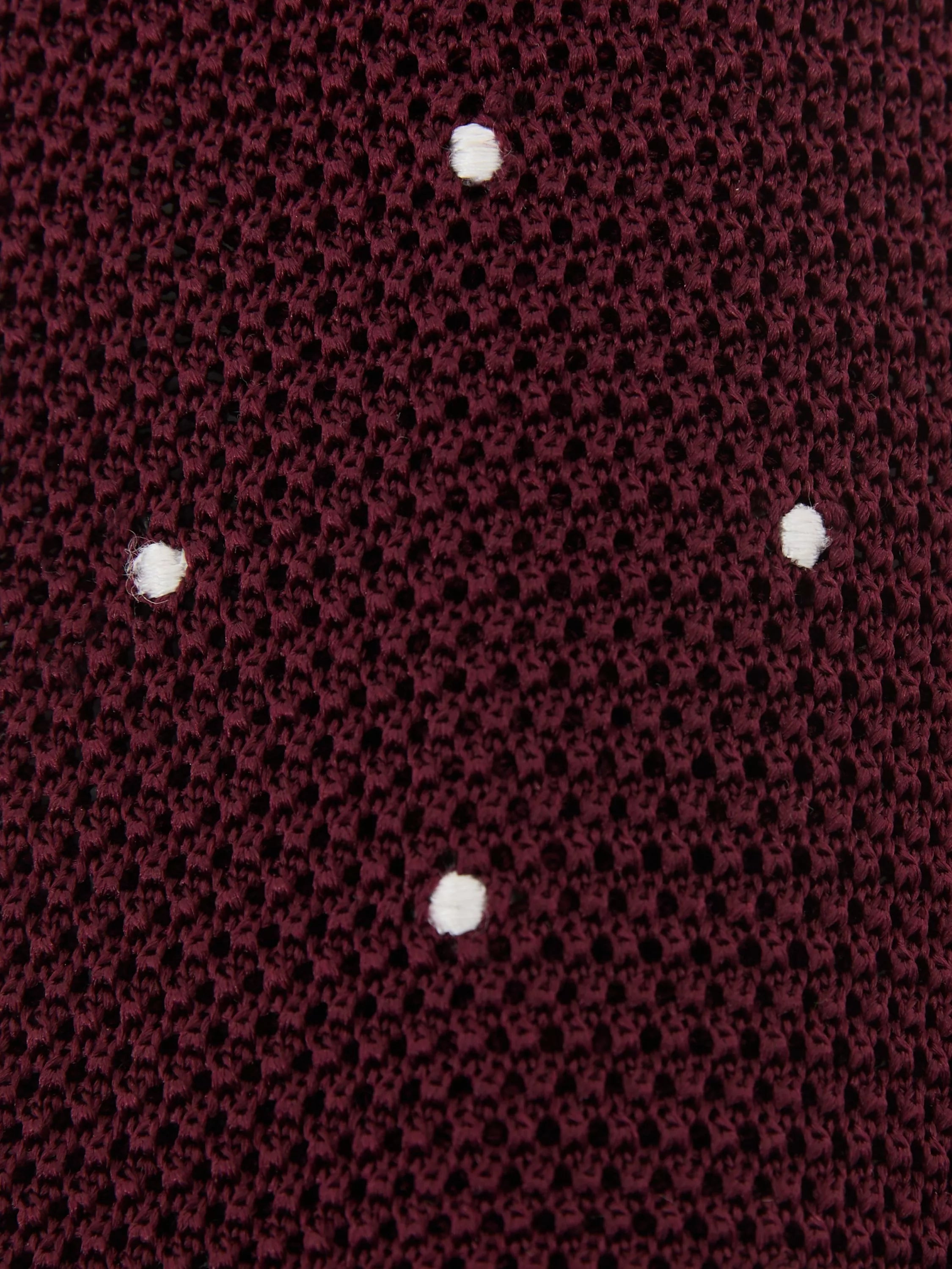 Reiss silk tie burgundy polka dot, UK version