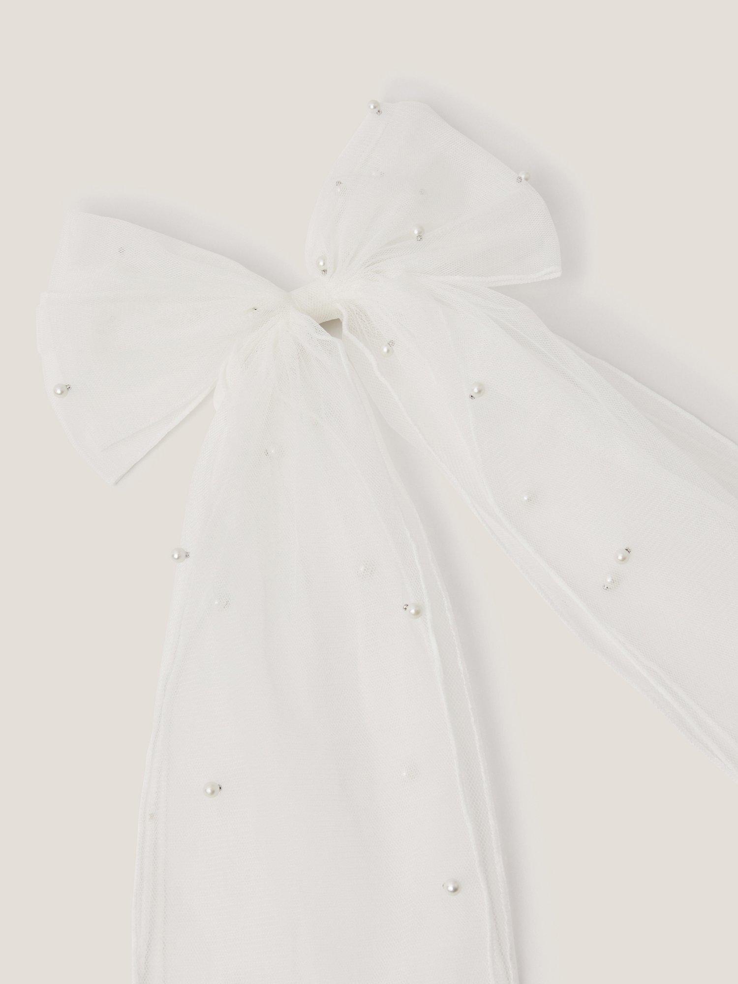 Monsoon kids pearl bow hair clip white, imported from the UK