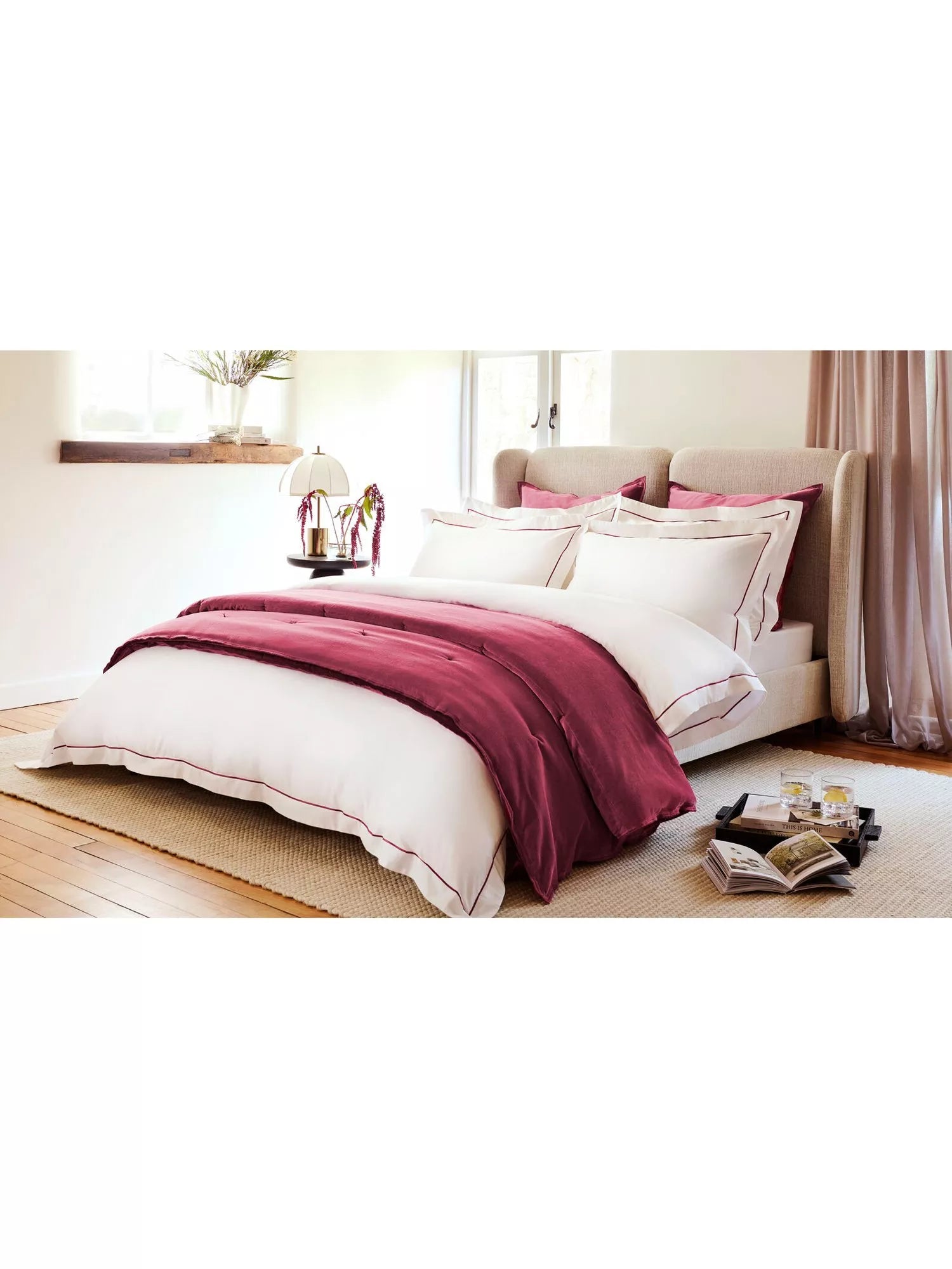 Christy Temperature Balancing 500 Thread Count Cotton Sateen Pair Oxford Pillowcase, Fuchsia