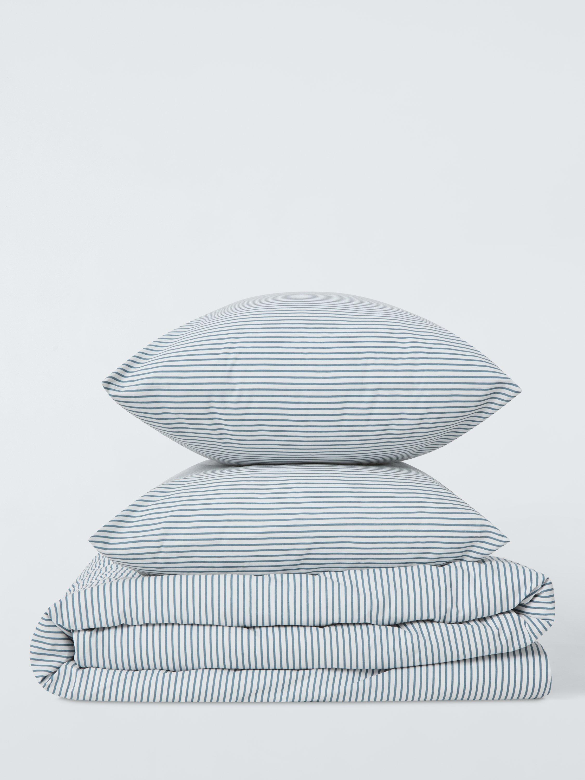 John Lewis cotton-rich stripe duvet cover set double, UK version