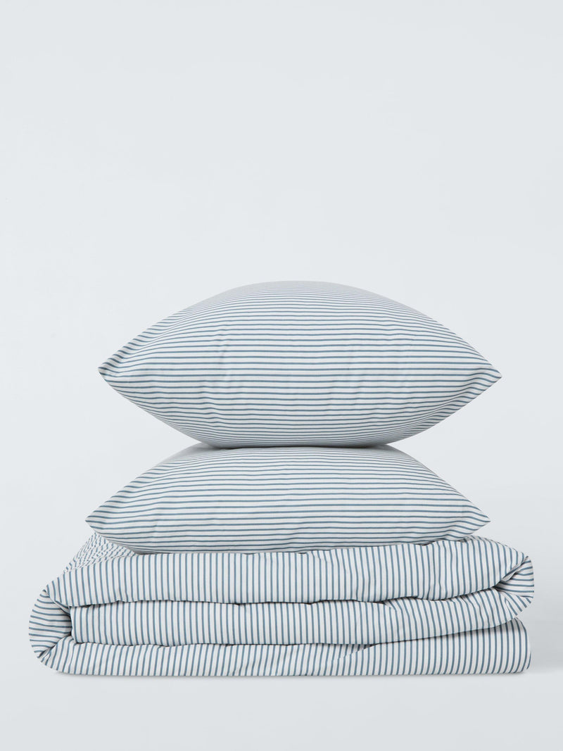 John Lewis cotton-rich stripe duvet cover set double, UK version