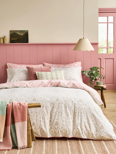 John Lewis Laura Ashley Ashtead Damask 200 Thread Count Reversible Duvet Cover Set Double- Buy online at McGrocer