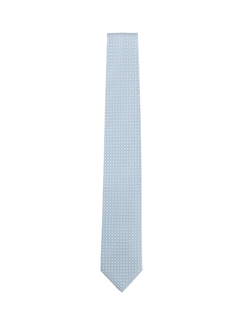 HUGO BOSS geometric silk tie light blue (British brand)