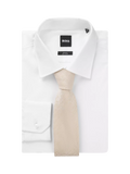 HUGO BOSS plain beige tie, UK version