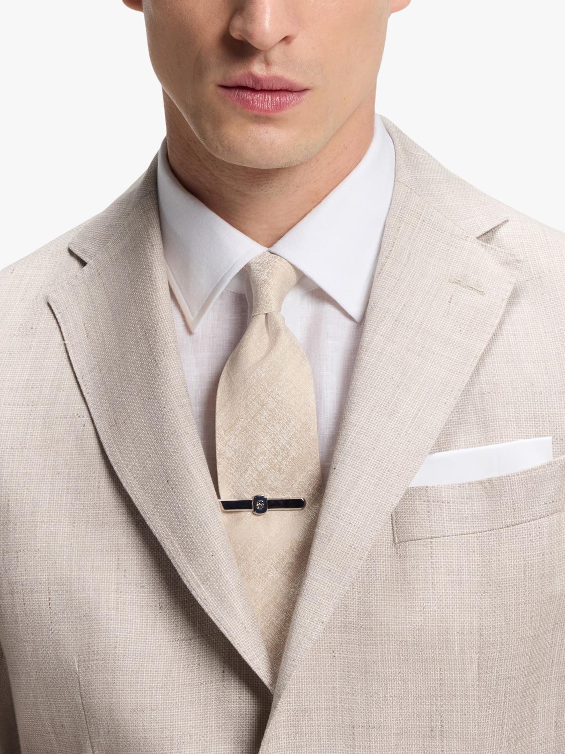 HUGO BOSS plain beige tie, UK version
