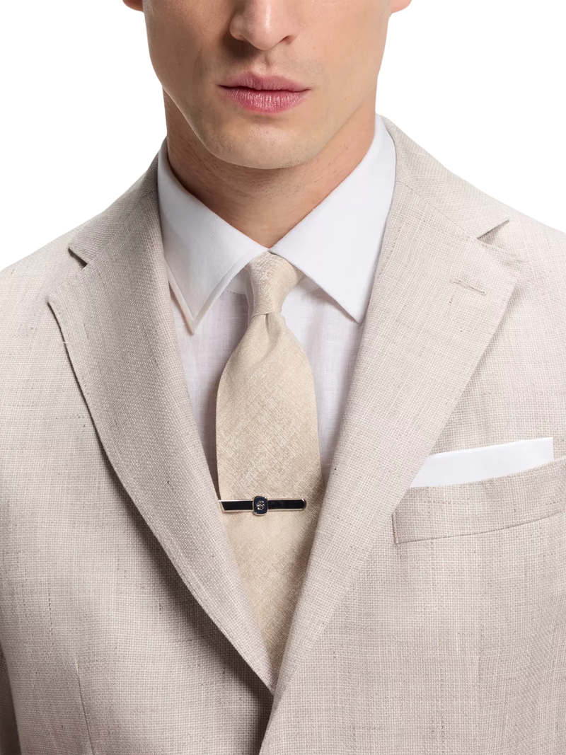 HUGO BOSS plain beige tie, UK version