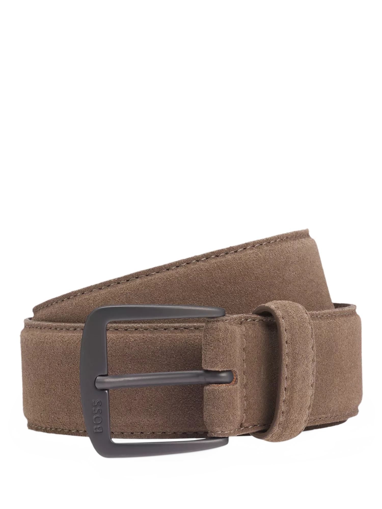 BOSS Italian Suede Belt, Beige, 30