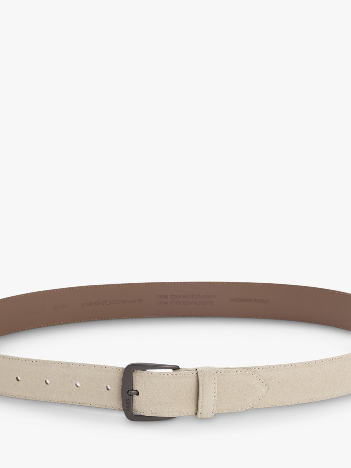 HUGO BOSS suede belt Open White - British product