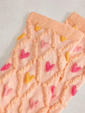 White Stuff textured heart ankle socks, pink - British product