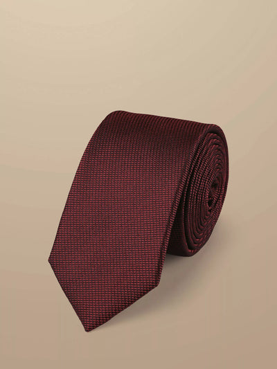 John Lewis Charles Tyrwhitt Textured Silk Tie, Red- Buy online at McGrocer