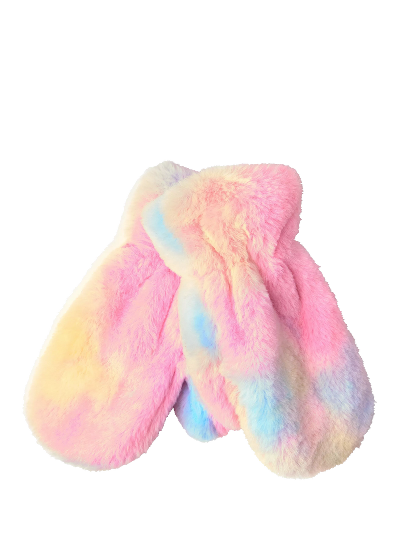 Lindex kids faux fur mittens Light Pink - British product