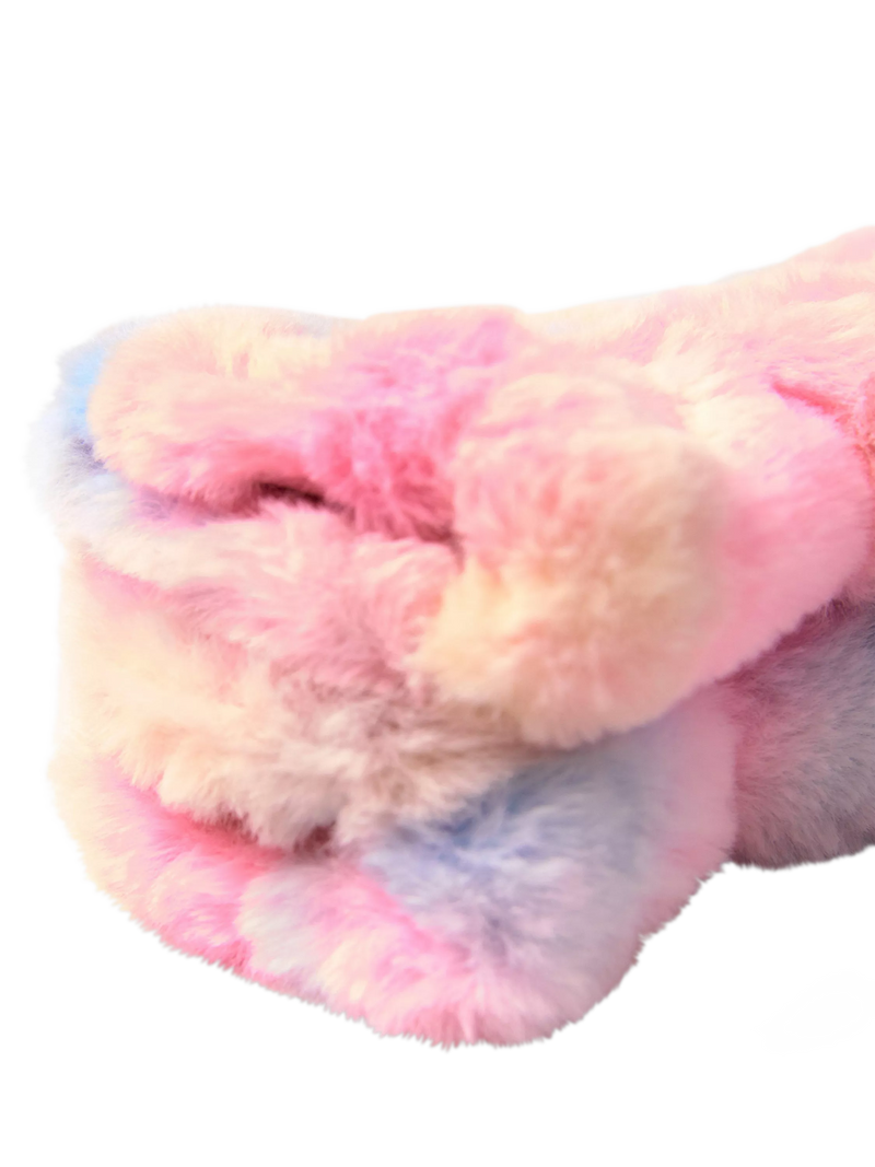 Lindex kids faux fur mittens Light Pink - British product