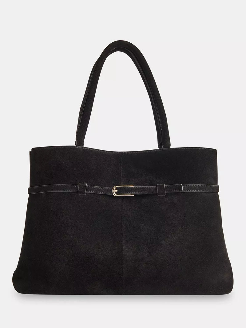 Whistles pure suede shoulder bag with buckle detail, UK version