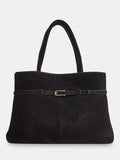 Whistles pure suede shoulder bag with buckle detail, UK version