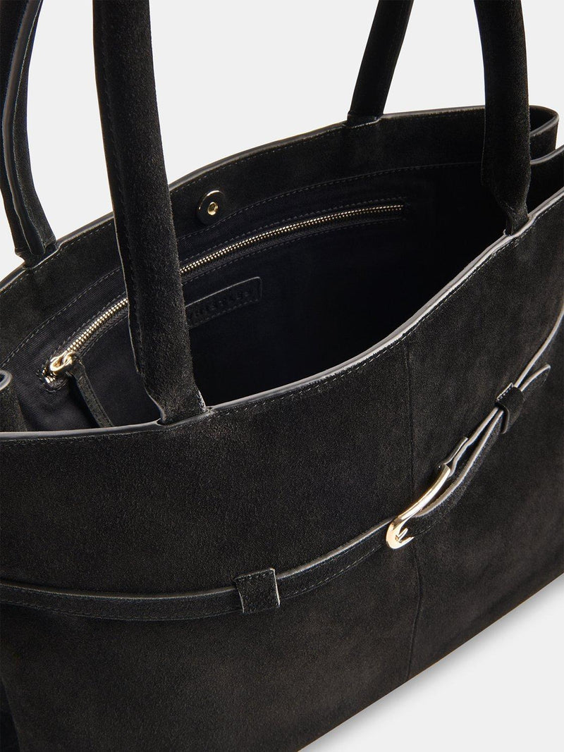 Whistles pure suede shoulder bag with buckle detail, UK version