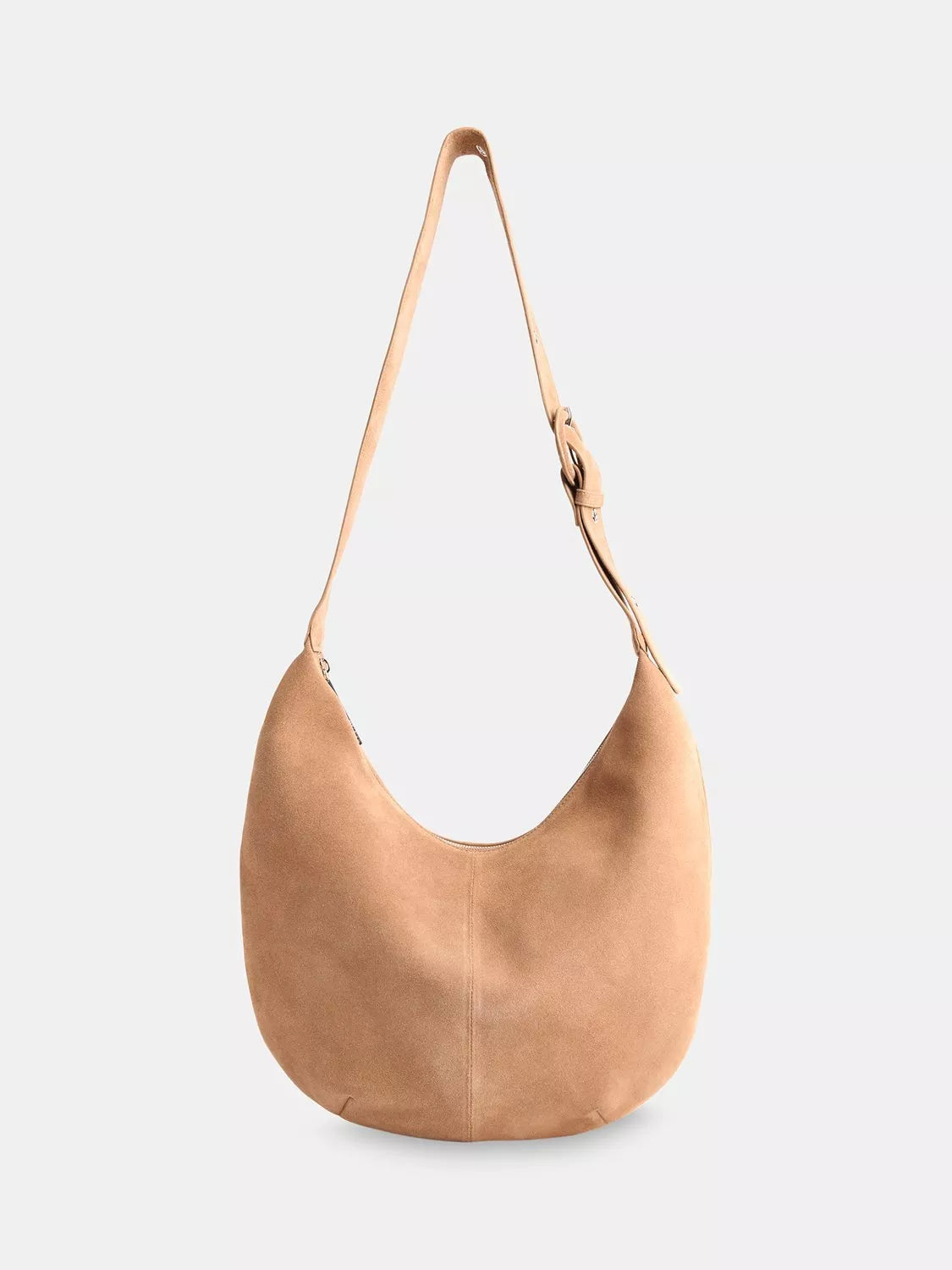 Whistles Sia curved pure suede bag taupe - British product