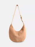 Whistles Sia curved pure suede bag taupe - British product