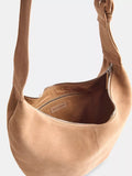 Whistles Sia curved pure suede bag taupe - British product