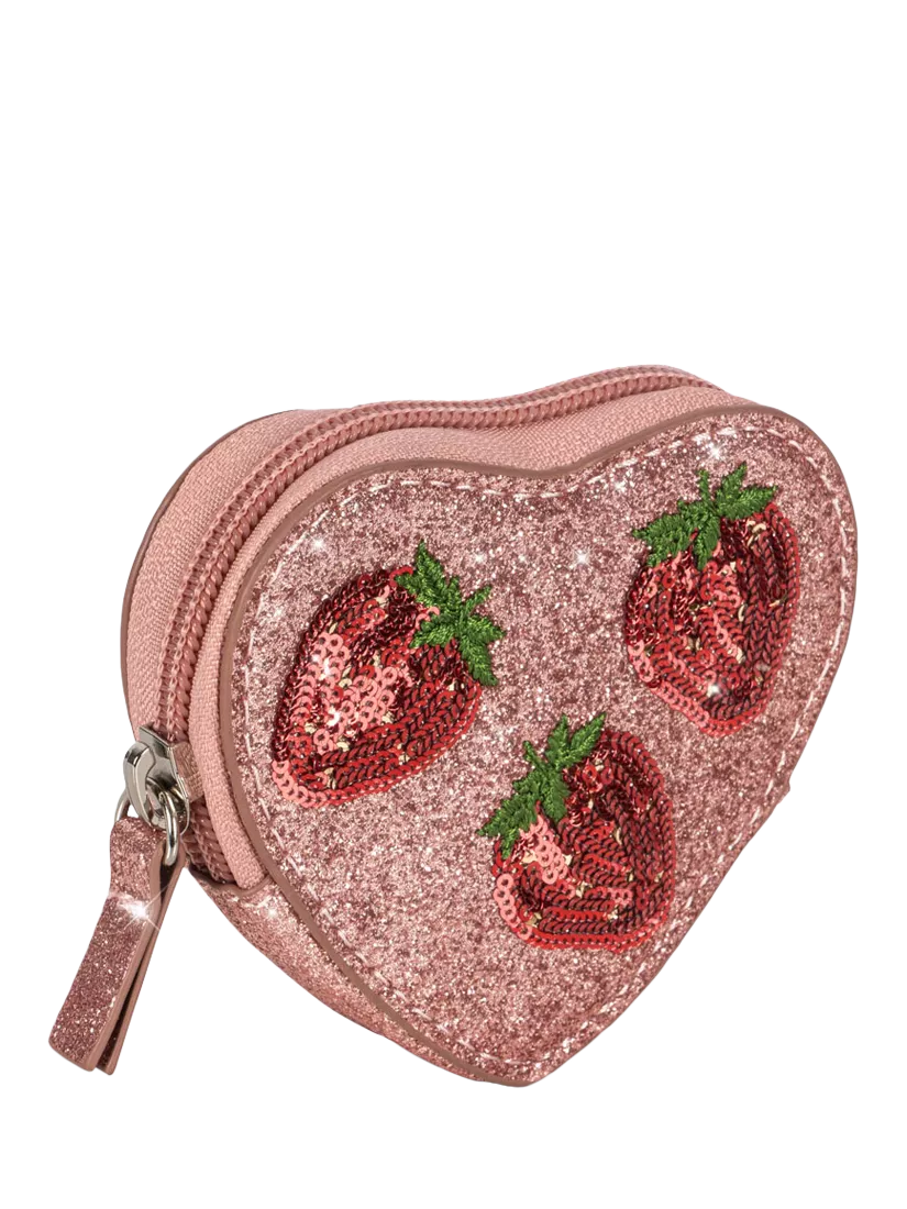 Konges Sløjd kids strawberry wallet with glitter finish (British brand)