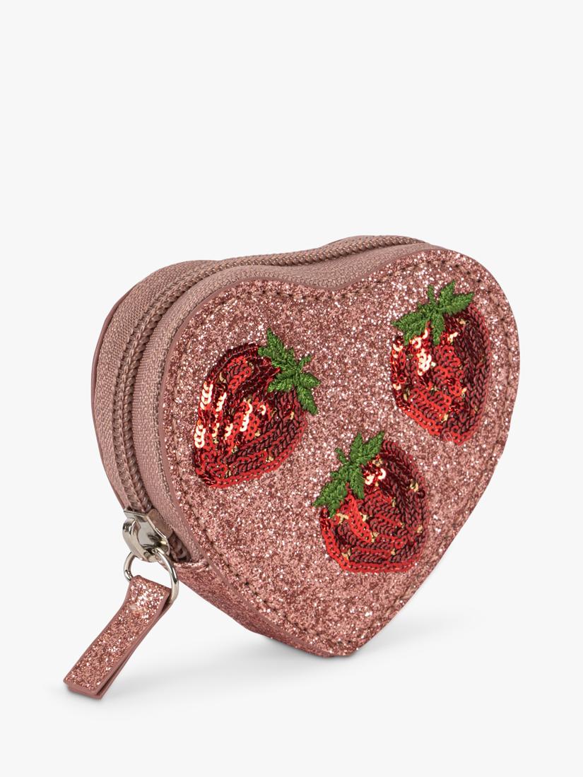 Konges Sløjd kids strawberry wallet with glitter finish (British brand)