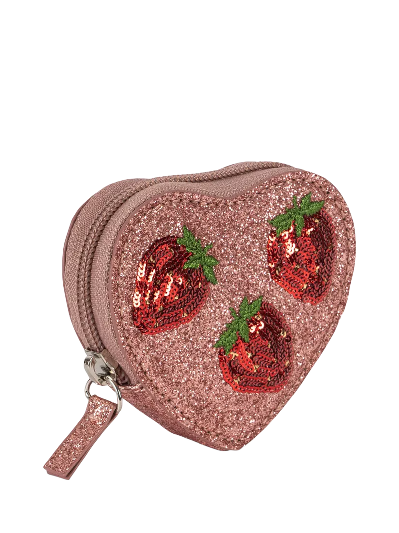 Konges Sløjd kids strawberry wallet with glitter finish (British brand)