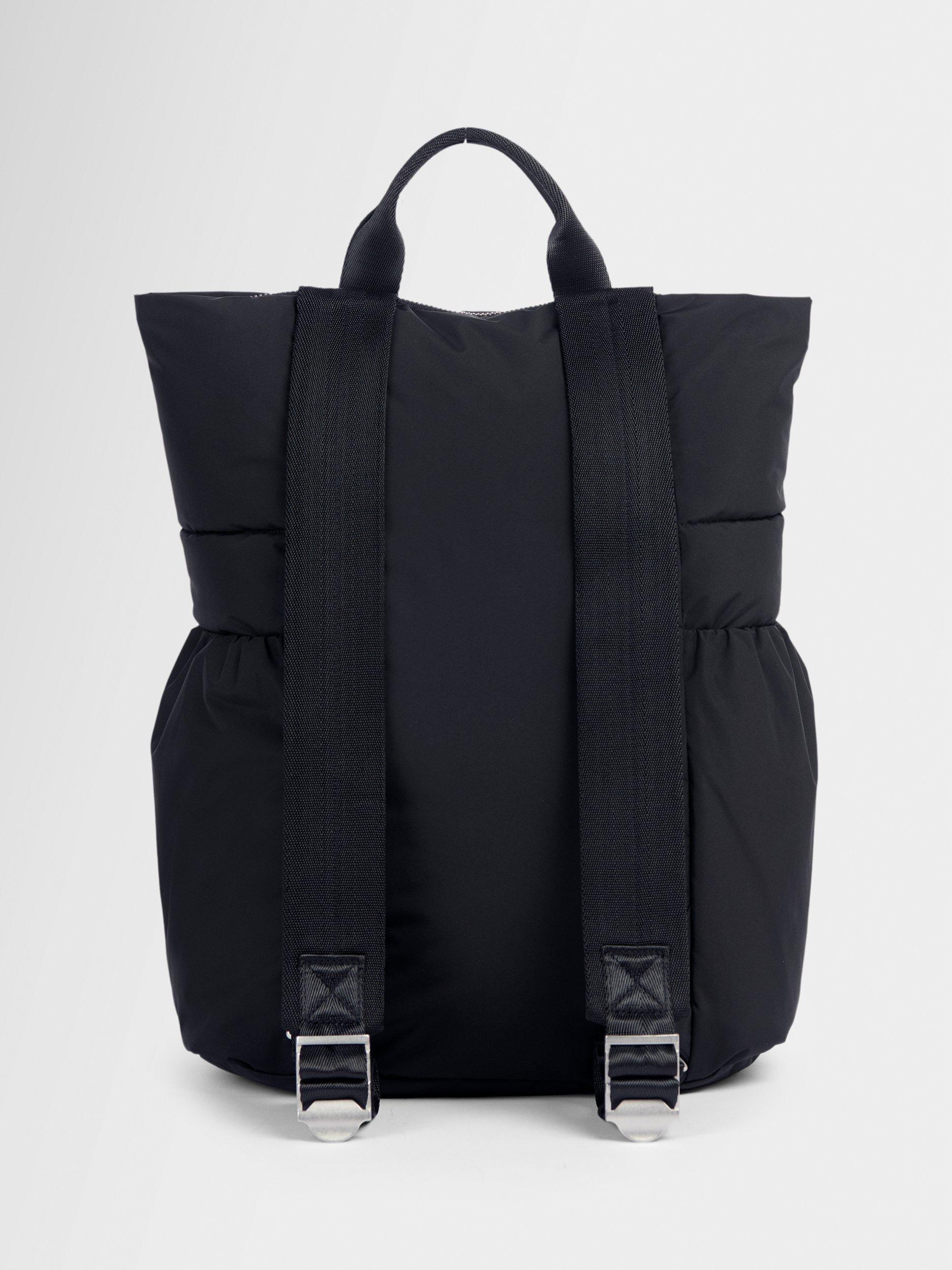 Sweaty Betty Nimbus backpack in black with reflective details, UK version