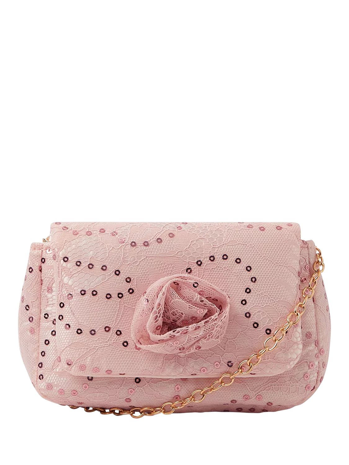 Angels by Accessorize kids pink lace sequin crossbody bag (British brand)