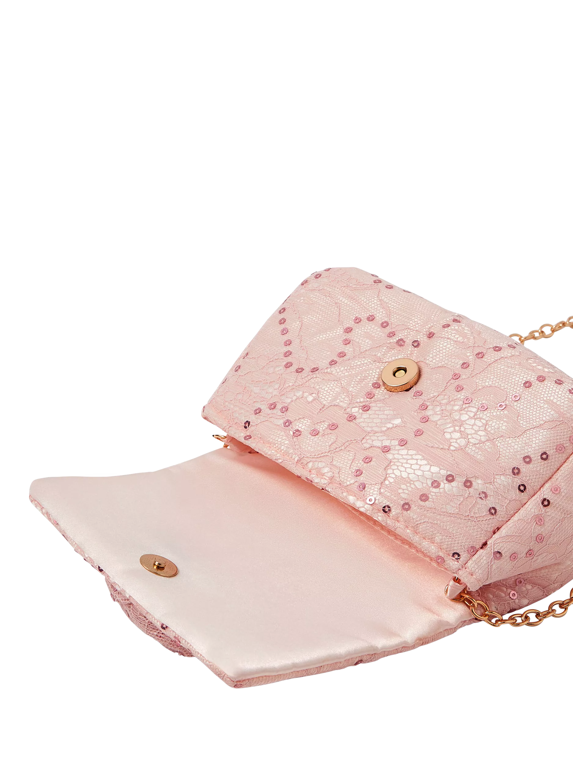 Angels by Accessorize kids pink lace sequin crossbody bag (British brand)