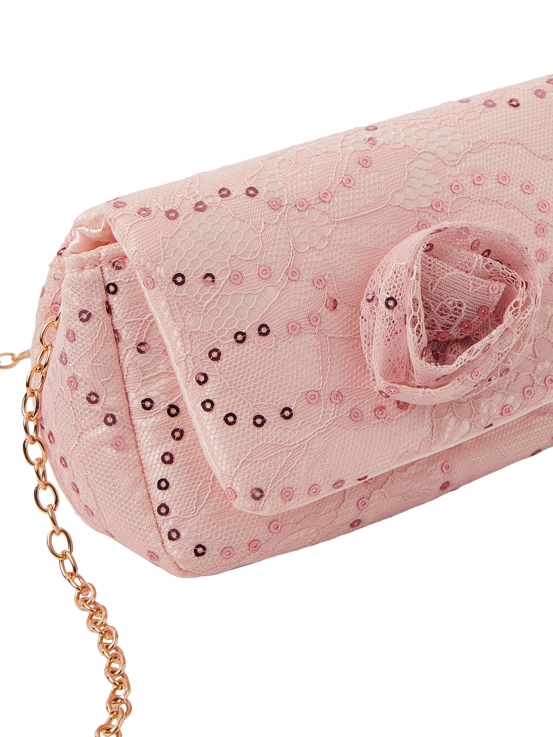 Angels by Accessorize kids pink lace sequin crossbody bag (British brand)