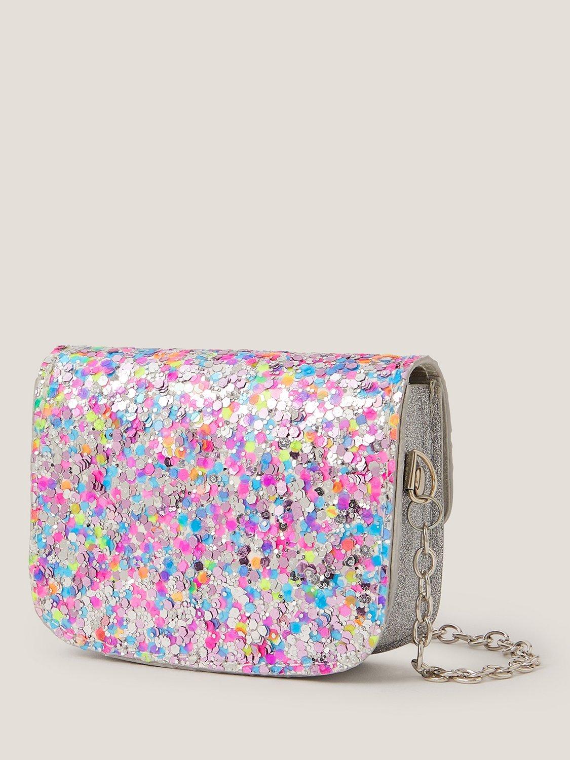 Monsoon kids mini cross body bag with sequin confetti, imported from the UK